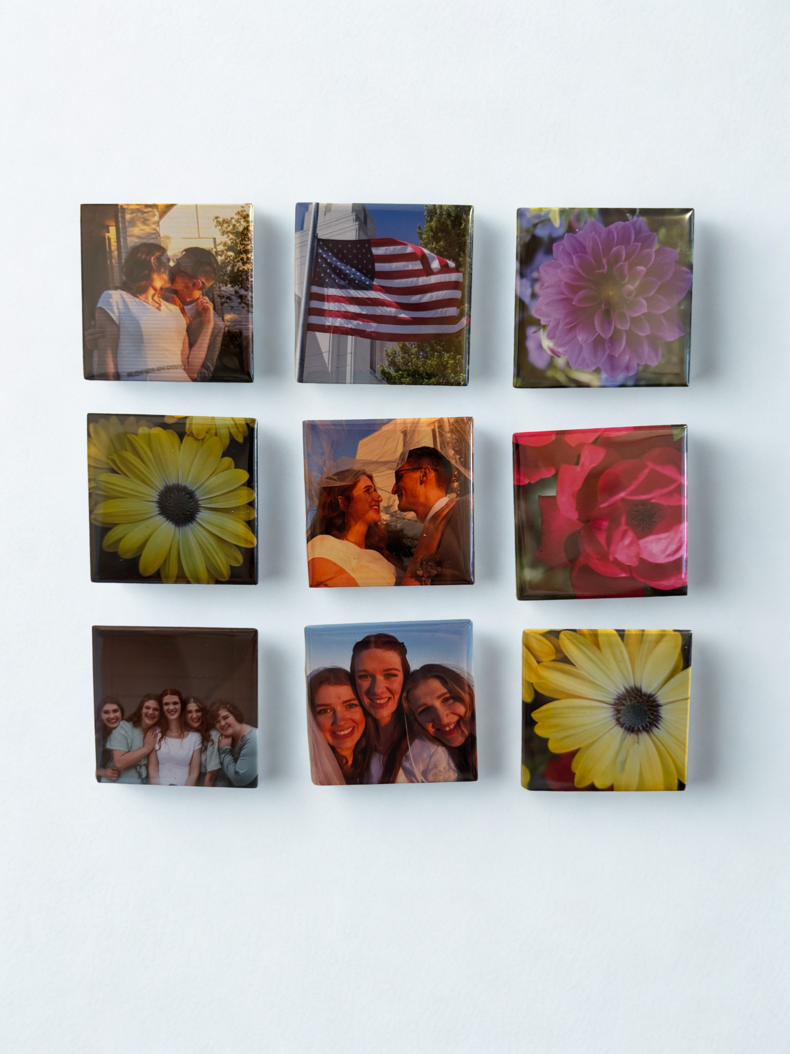 9 Custom 2x2-Inch Magnets Package